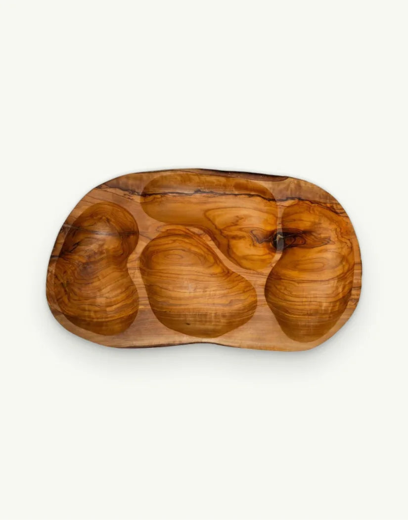 Olive Wood Medium Serving Tray 4 Sections