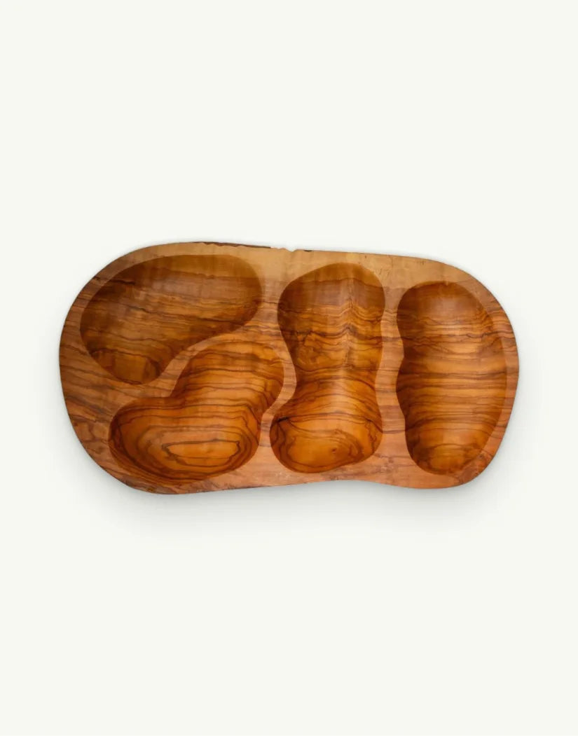 Olive Wood Medium Serving Tray 4 Sections