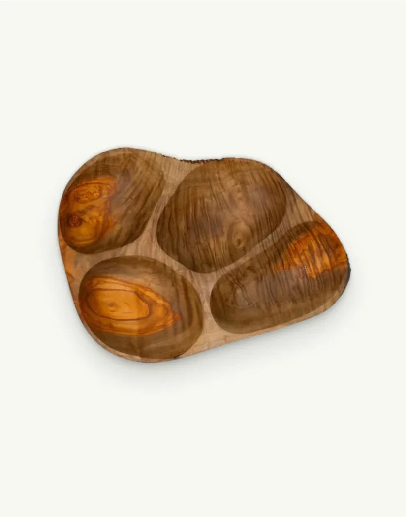 Olive Wood Small Serving Tray 4 Sections