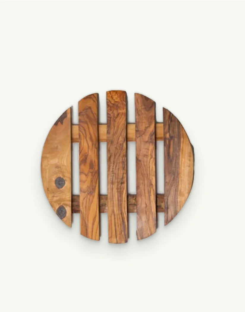 Olive Wood Trivet Round Form 20cm